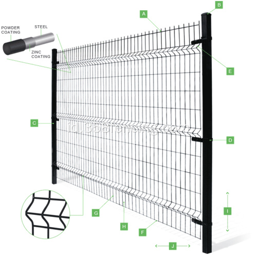 Pvc Coated Galvanized Decorative 8 ft Fencing